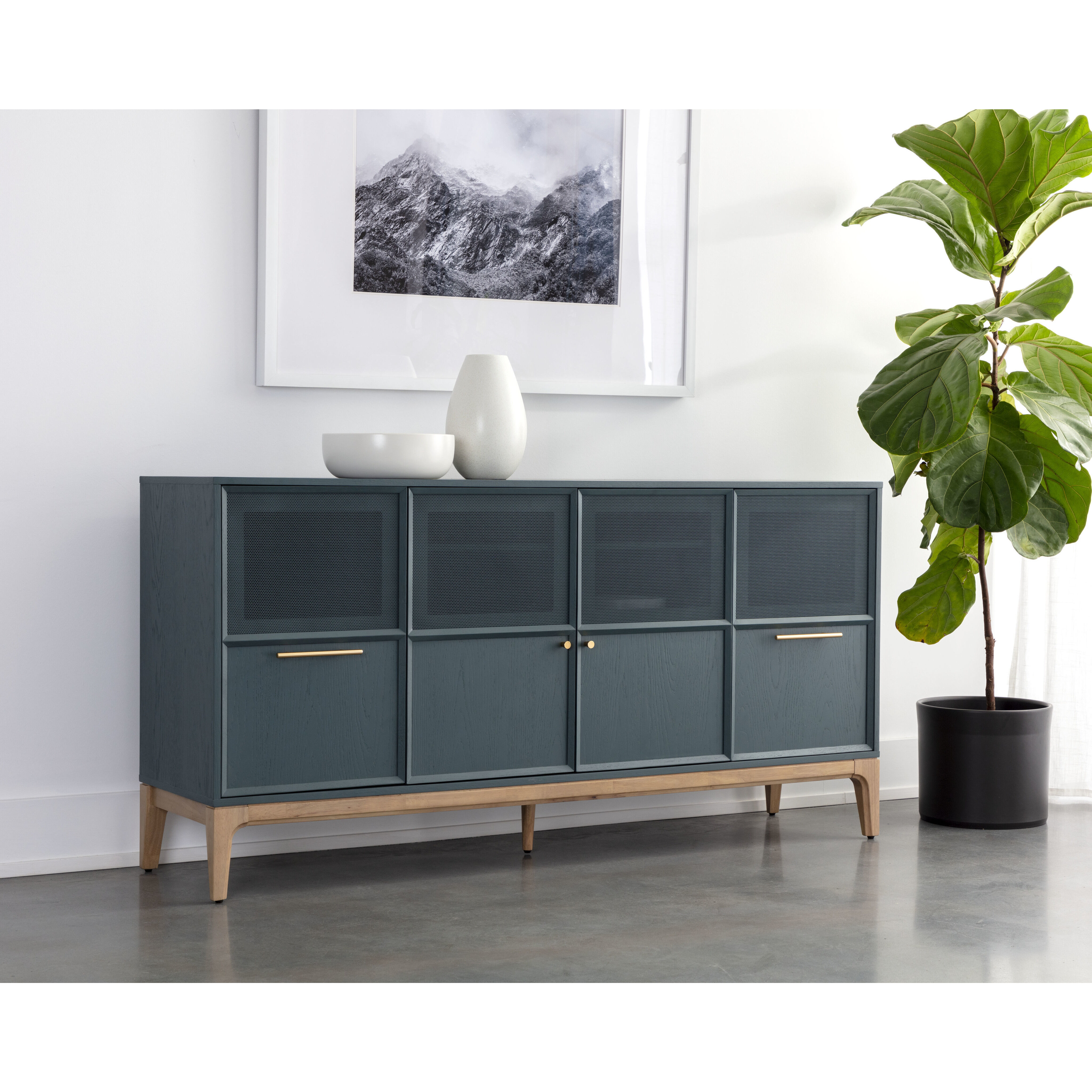 Rivero 71 X 17.75 inch Teal Sideboard